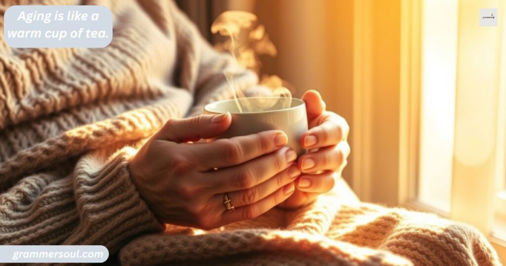 Aging is like a warm cup of tea.