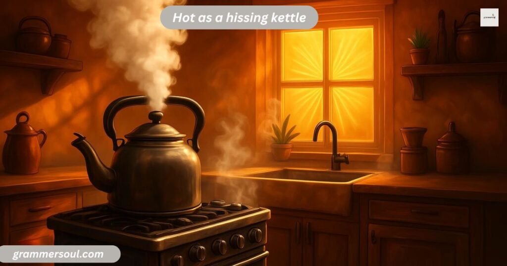 Hot as a hissing kettle