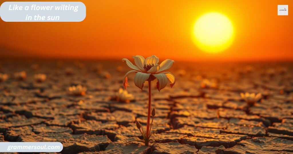 Like a flower wilting in the sun