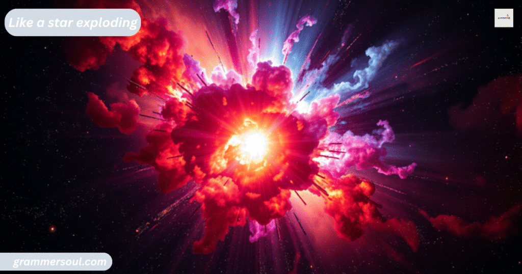 Like a star exploding