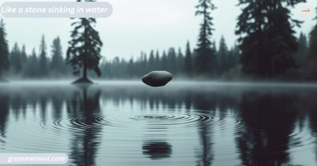 Like a stone sinking in water