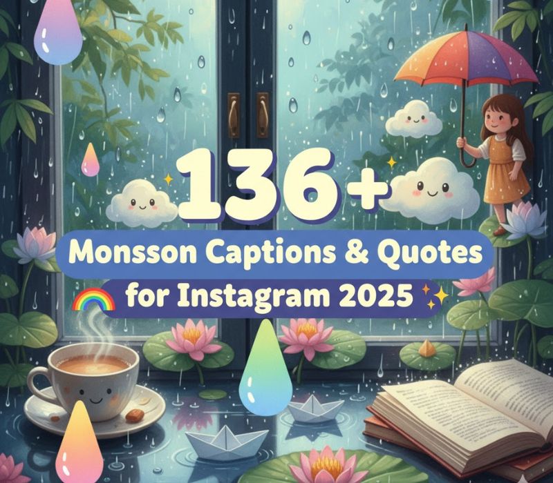 136+ Monsoon Captions & Quotes for Instagram 2025 🌈✨